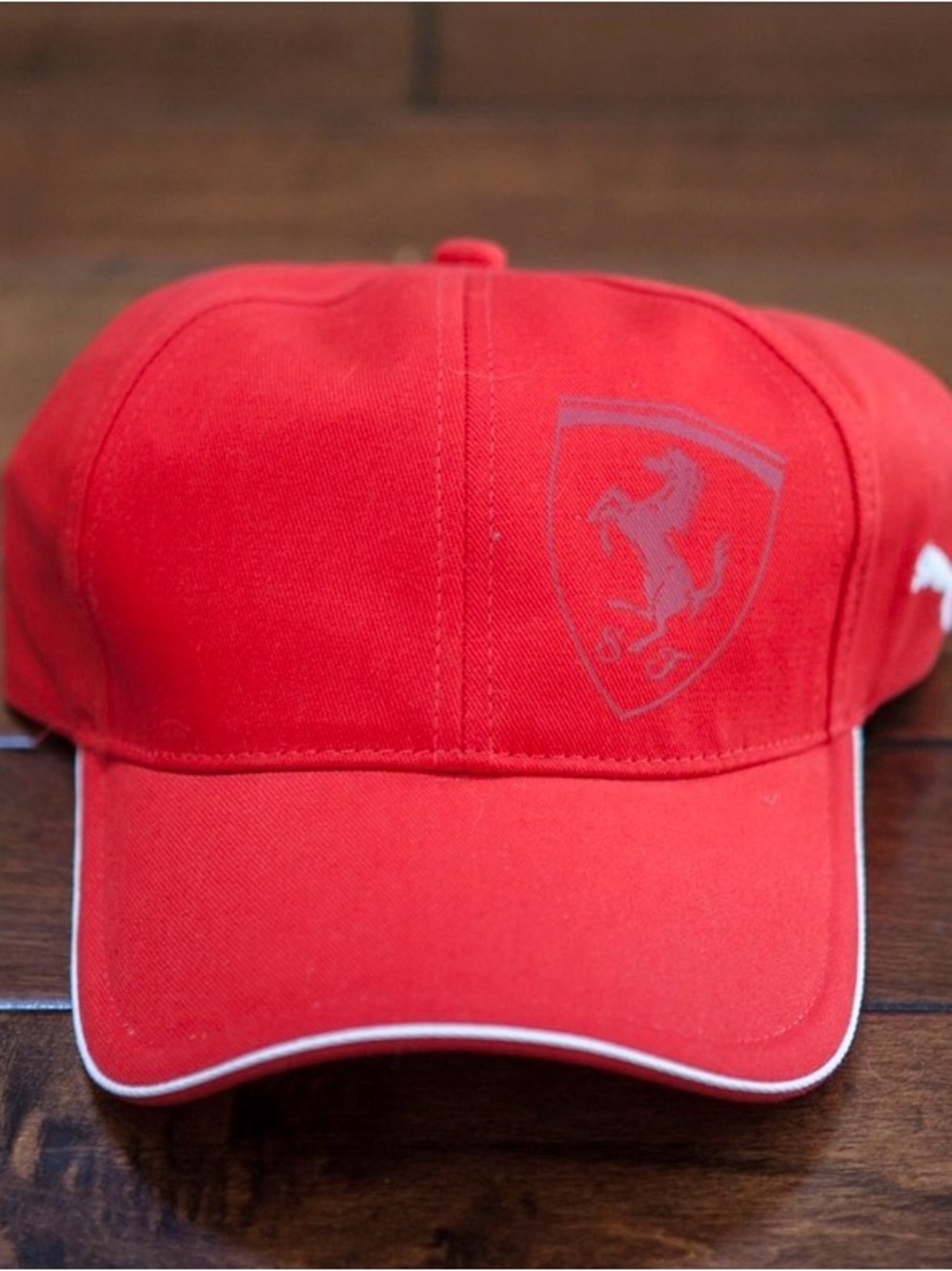 Ferrari Red Baseball Cap with Subtle Shield Emblem